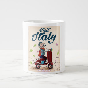 Tasse Géante Carte postale de voyage Italie dessin animé vintag