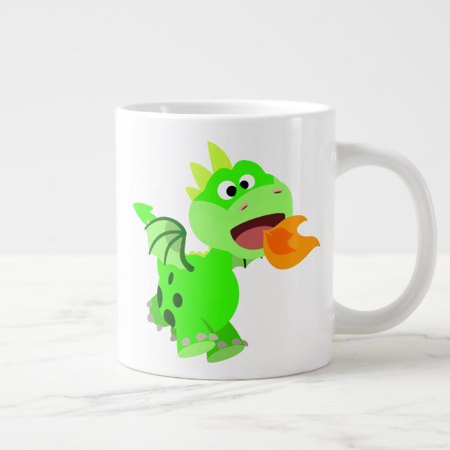 Tasse Géante Cartoon Bébé Dragon Bébé à crache feu mignon (Droite)