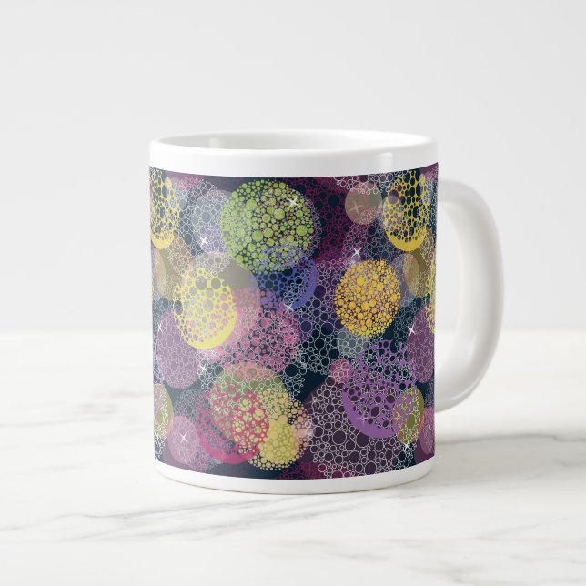 Tasse Géante Cercle mignon abstrait de point de polka (Devant droit)