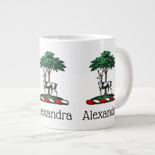 Tasse Géante Cerf Daim devant un Arbre Emblème de Blason Crête 