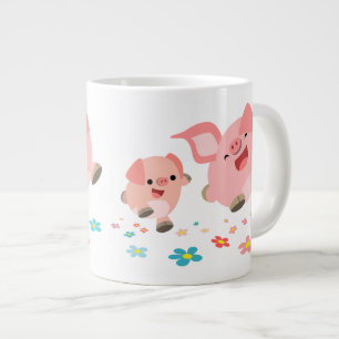 Tasse Géante C'est le printemps ! ! - Deux mignons cochons de c