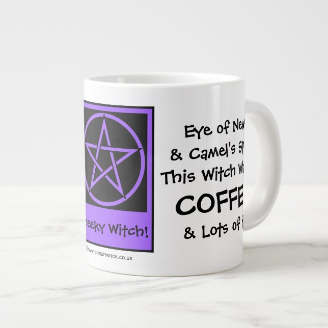 Tasse Géante Cette sorcière veut du café JUMBO pagan wiccan tas (Devant droit)