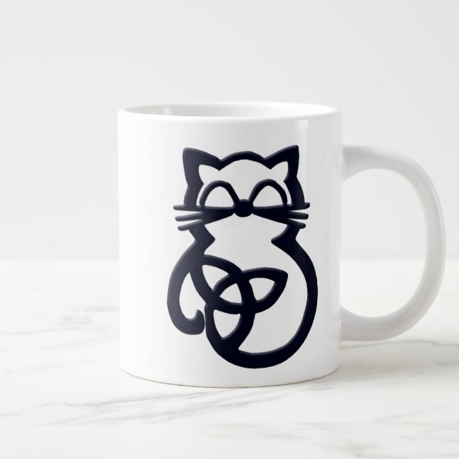 Tasse géante Chat Noeud Trinité Celtique (Droite)