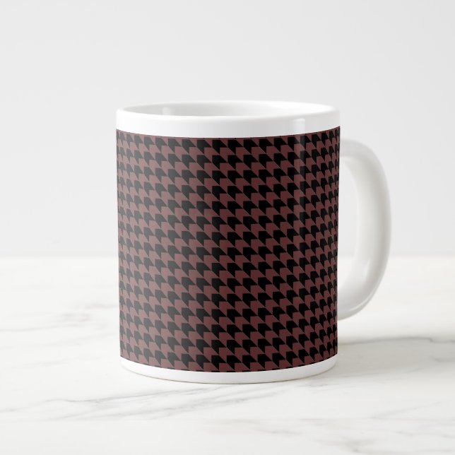 Tasse Géante Chèques Chevron Brown et noirs (Devant droit)