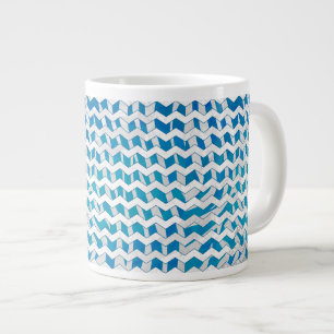 Tasse Géante Chevron bleu et blanc Zebra
