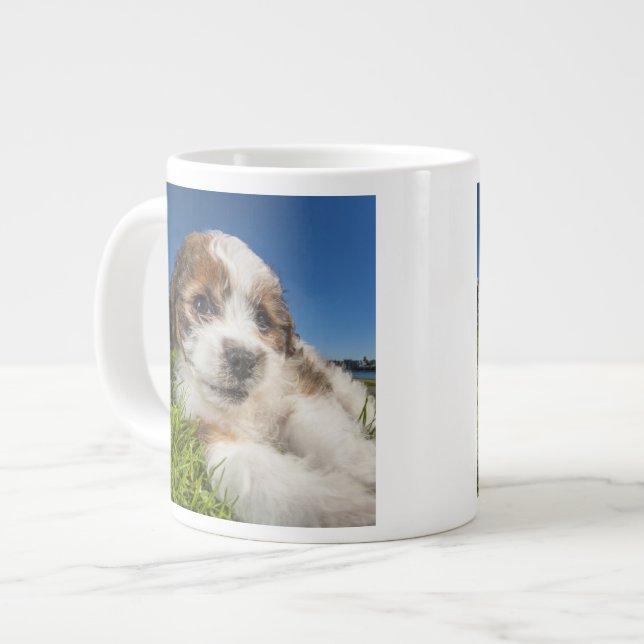 Tasse Géante Chien de chiot mou (Shitzu) (Devant gauche)