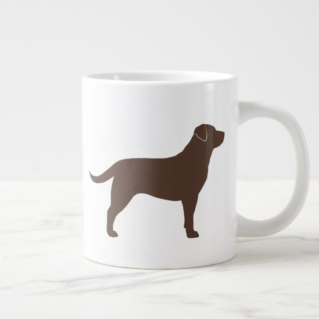 Tasse Géante Chocolat Labrador Retriever Chien Silhouettes (Droite)