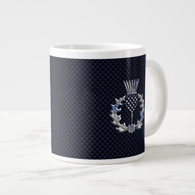 Tasse Géante Chrome Comme Fibre de Carbone Impression Scottish  (Devant droit)
