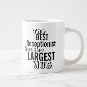 Tasse Géante Citation amusante du meilleur RÉCEPTIONNISTE Big M