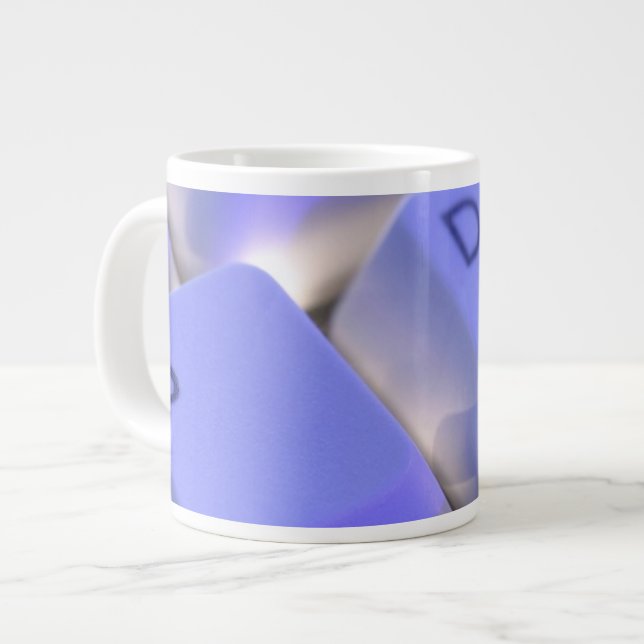 Tasse Géante Clavier de l'ordinateur Lumière bleue (Devant gauche)