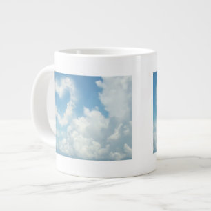 Tasse Géante Coeur dans les nuages, le ciel bleu et le design r