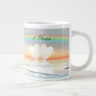 Tasse Géante Coeurs papier du 1er anniversaire