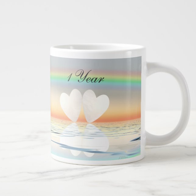 Tasse Géante Coeurs papier du 1er anniversaire (Droite)