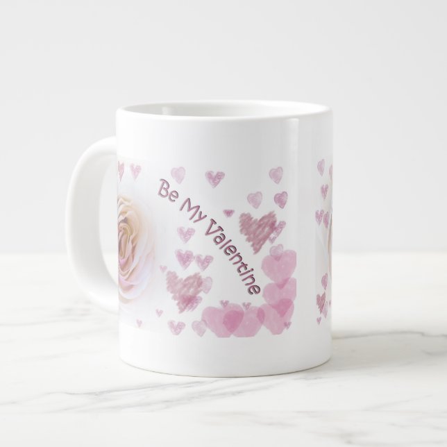 Tasse Géante Coeurs roses Rose Rose (Devant gauche)