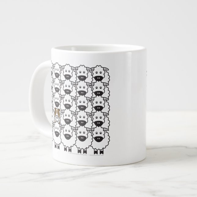Tasse Géante Collie frontalière dans les moutons (Devant gauche)