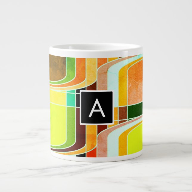 Tasse Géante Coloré Funky Retro Inspiré (Devant)