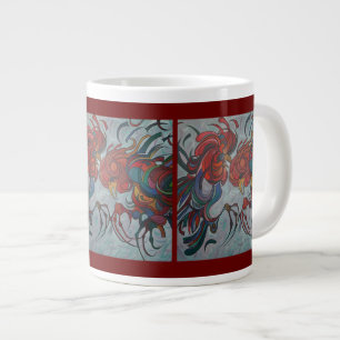 Tasse Géante Coloré Roosters de la ferme