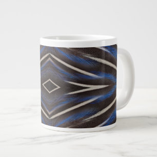 Tasse Géante conception de plume de pintade guinéenne diamant