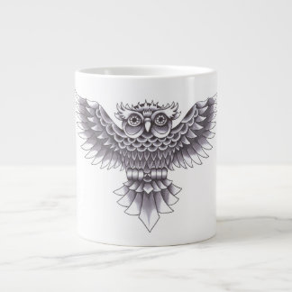 Tasse Géante Conception de tatouage de hibou de vieille école