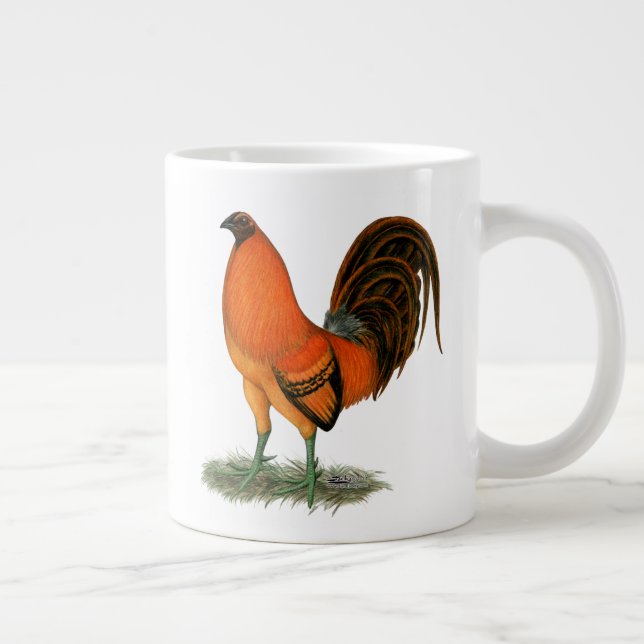Tasse Géante Coq de rouge de gingembre de coq de combat (Droite)