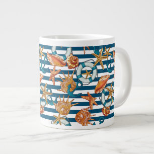 Tasse Géante Coquillages Et Motif De Ancre
