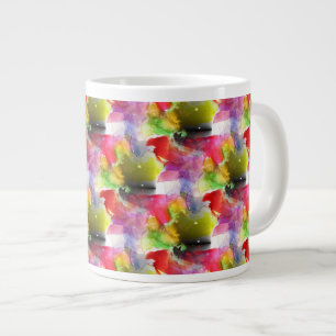 Tasse Géante Couleur d'aquarelle rouge et jaune