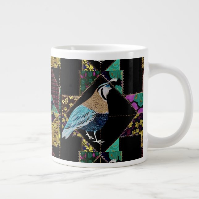 Tasse Géante Coupe de café Quail Quail Abstraite (Droite)