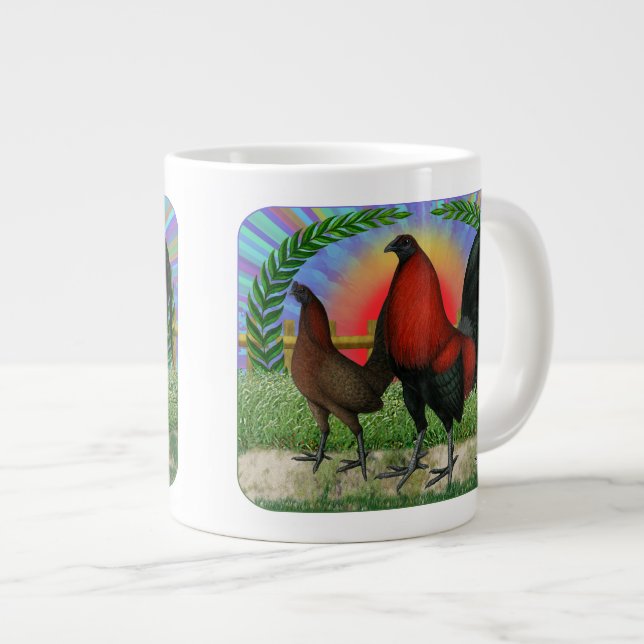 Tasse Géante Couronne de volaille de combat (Devant droit)