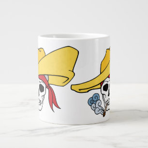 Tasse Géante Crâne fumant Halloween avec bandana de dessin anim