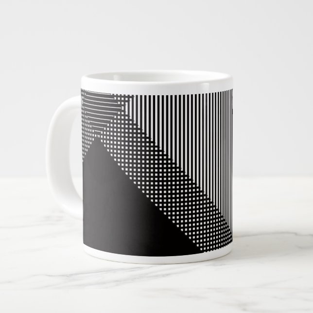Tasse Géante Crosshatch Op Art (Devant gauche)