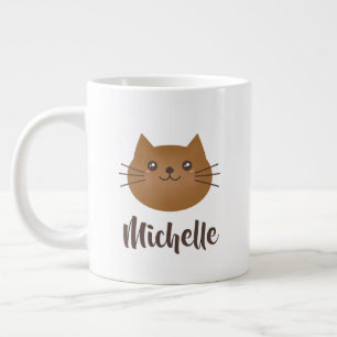 Tasse Géante Cute Kawaii Kitty Chat Lover Whimsical Monogramme