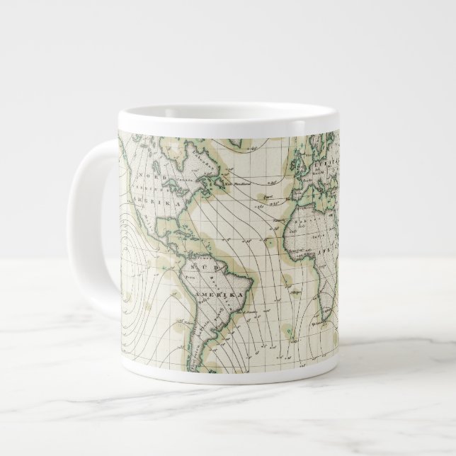 Tasse Géante Déclinaison magnétique du monde (Devant gauche)