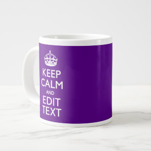 Tasse Géante Décor Violet Conserver Le Calme Et Votre Texte Fac