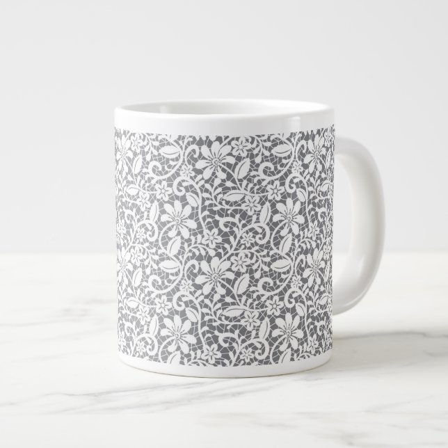 Tasse Géante Dentelle blanche 1 (Devant droit)