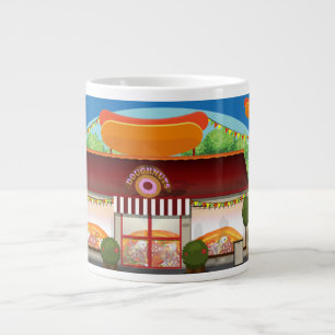 Tasse Géante Dessin animé de restaurant de fast-food
