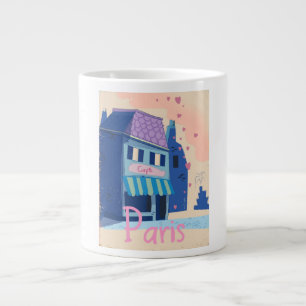 Tasse Géante Dessin animé vintage de la rue de Paris