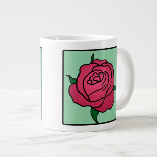 Tasse Géante Dessin de caricature Art de la Saint-Valentin Fleu