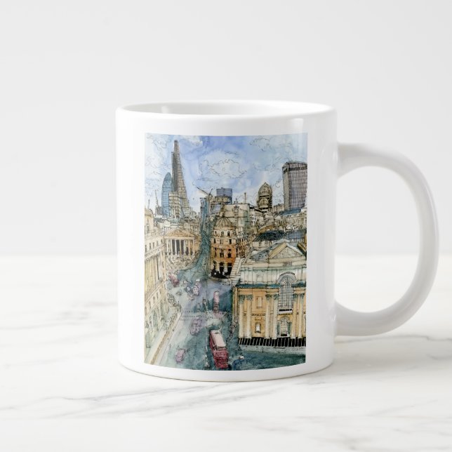 Tasse Géante Destinations | Watercolor Vintage London Street (Droite)