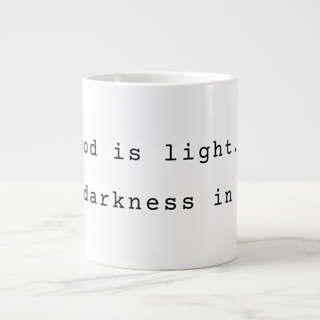Tasse géante "Dieu est Lumière" moderne (Devant)