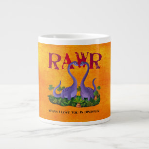 Tasse Géante Dinos mignons et romantiques - Rawr