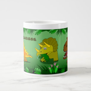 Tasse Géante Dinosaures dans la jungle Nom personnalisé Jumbo 