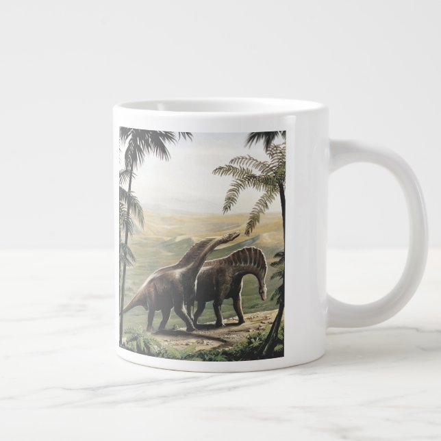 Tasse Géante Dinosaures Vintage, Amargasaurus avec Palmiers (Droite)