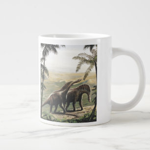 Tasse Géante Dinosaures vintages, Amargasaurus aux palmiers