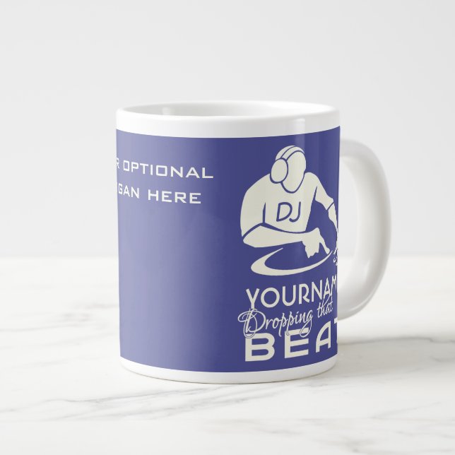 Tasse Géante DJ taches de couleurs personnalisées (Devant droit)