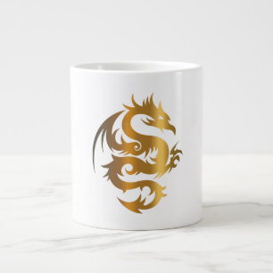 Tasse Géante Dragon d'or sur Royal Blue