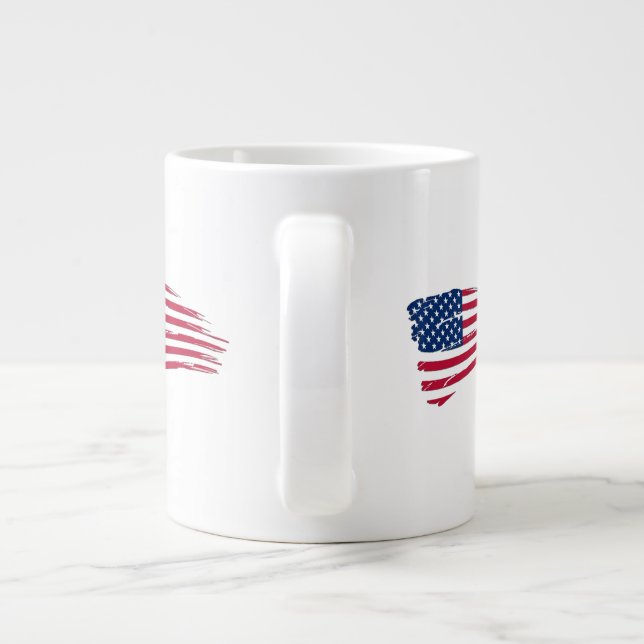 Tasse Géante Drapeau américain en lambeaux (Dos)