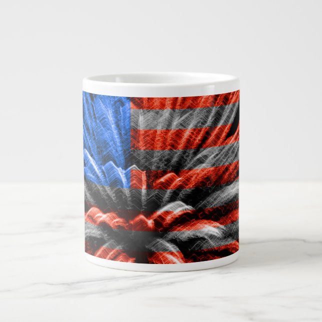 Tasse Géante Drapeau américain Feu patriotique (Devant)