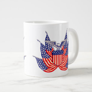 Tasse Géante Drapeau américain patriotique vintage, fête du 4 j
