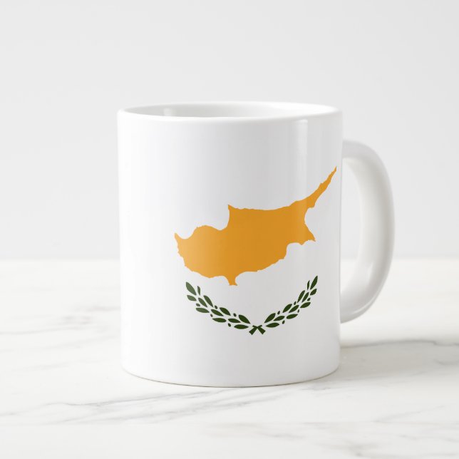 Tasse Géante Drapeau de Chypre (Devant droit)