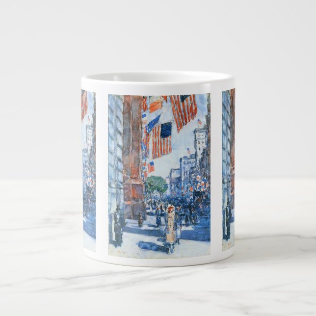 Tasse Géante Drapeaux Cinquième Avenue par Childe Hassam, Art V (Devant)